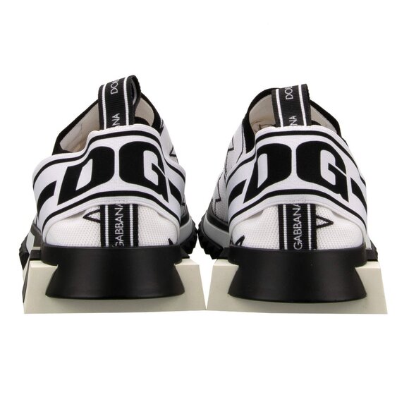 Dolce & Gabbana - DG Logo Low-Top Logo Stars Stretch Sneaker SORRENTO White Blac - Picture 5 of 5